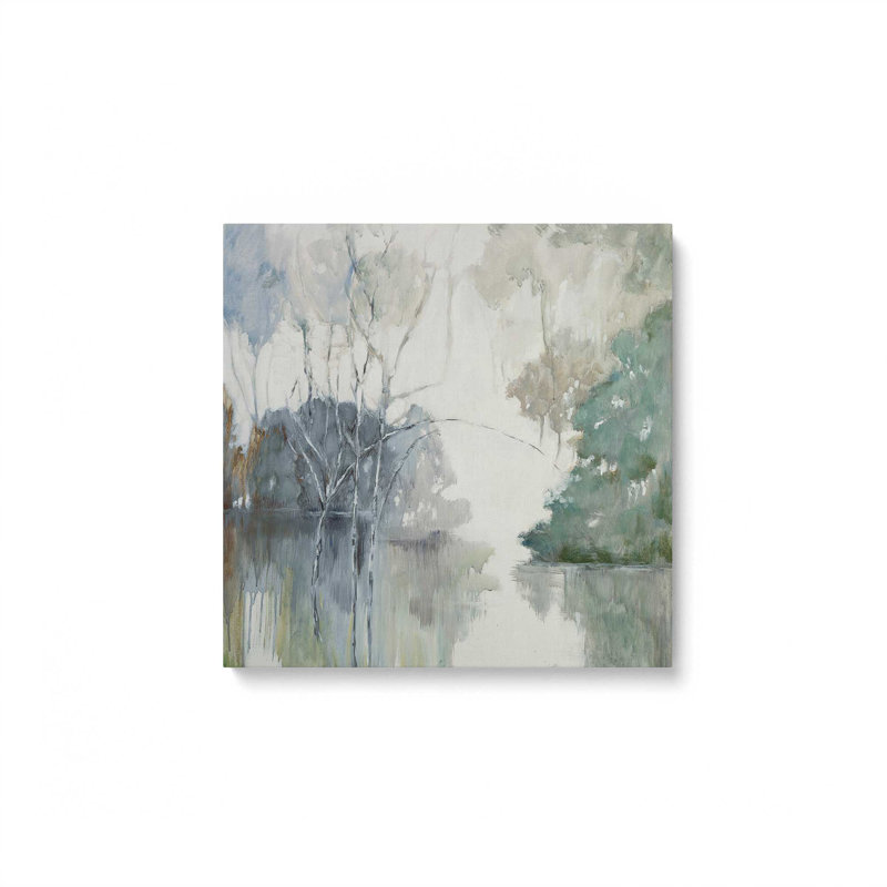 Impression de paysage aquatique tranquille,, H 12 po x l 12 po x P 1,25 po, Toile tendue, 1