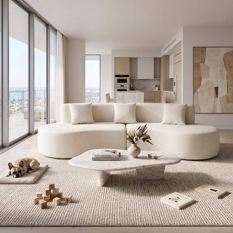 Canapé modulaire incurvé 95 po 95 po