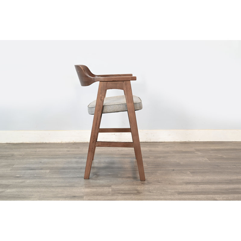  Wren Cushioned Counter Stool, Counter Stool (24" Seat Height), Gray, Brown