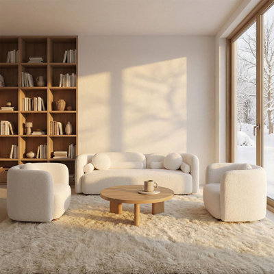 Ensemble de canapés 2 pièces 4 places avec fauteuil d'appoint Modern