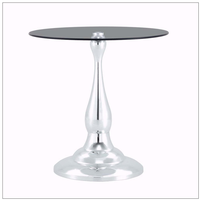 Table de bout ronde 19,6 pouces, Gray,Silver