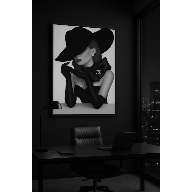 Maison Noir Reverie Framed Canvas Wall Art by Kasian Art Studio - Black Frame, Black