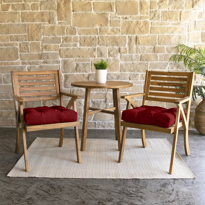 Outdoor 3'' Barstool Seat Cushion, 19" W x 19" D, Crimson