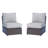 Fully Assembled Rattan Wicker 2-Person Seating Set With Cushions