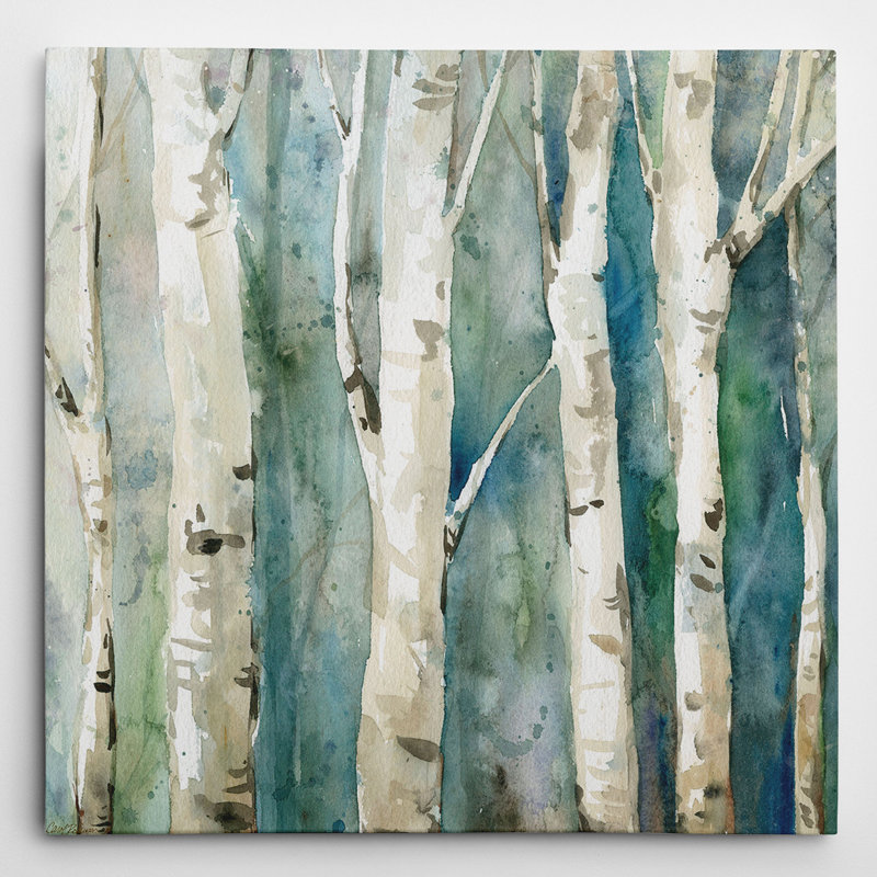 Reproduction de peinture sur toile tendue « River Birch II » Arjwan par Carol Robinson, H 24 po x l 24 po x P 1,5 po