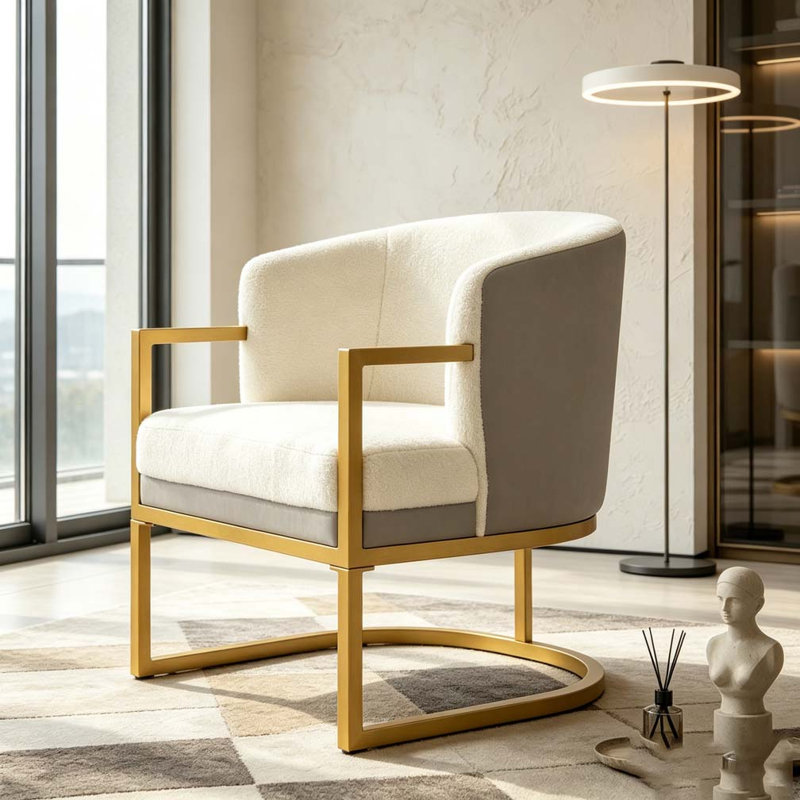 Chaise de lecture rembourrée Modern, Brun