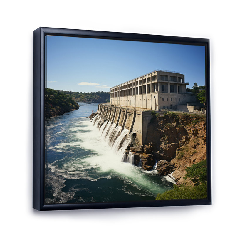 Garrison Dam North Dakota I - reproduction sur toile, H 36 po x l 36 po x P 1,5 po, Cadre flottant noir