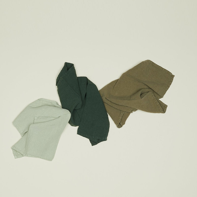 Simple Linen Napkin - Set Of 4, Olive