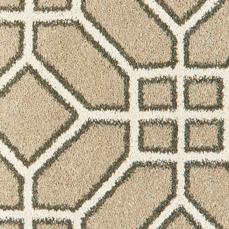 Adal Geometric Sand/Ivory Area Rug, Rectangle 9'10" x 12'10"