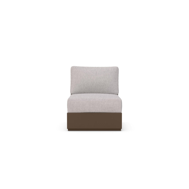 Sydney Armless Chair Charcoal + Slate Cushion, Fawn, Bronze