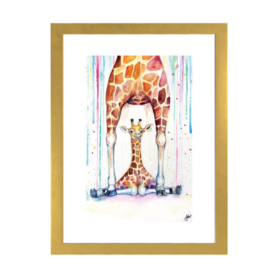 Superbe décoration murale pour enfants girafes sous la pluie