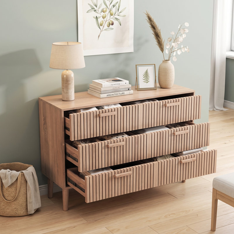 100 cm W Chest of 6 Drawers, Natural