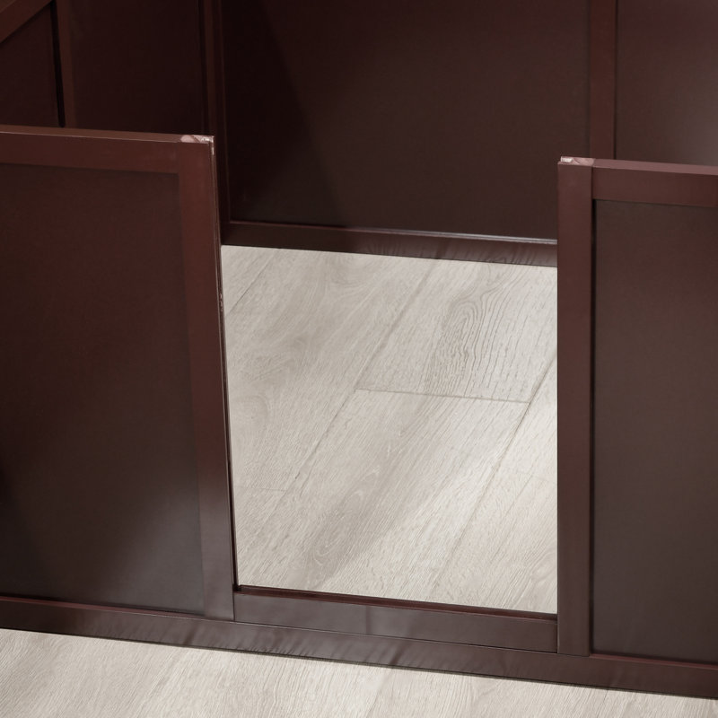 19.75'' H Manufactured Wood Pet Barrier With Door, Brown