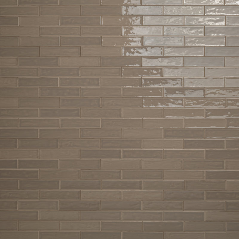 Avereti Noce 2 in. x 8 in. Brown Glossy Ceramic Wall Tile, Noce