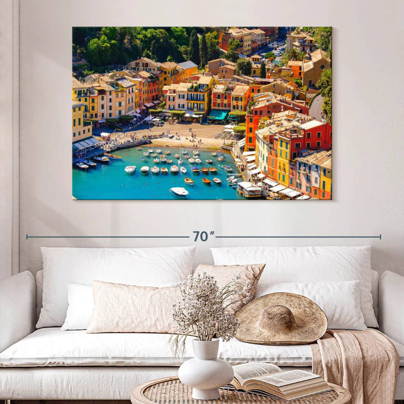Ravi Portofino Fishing Town, 34" H x 51" W