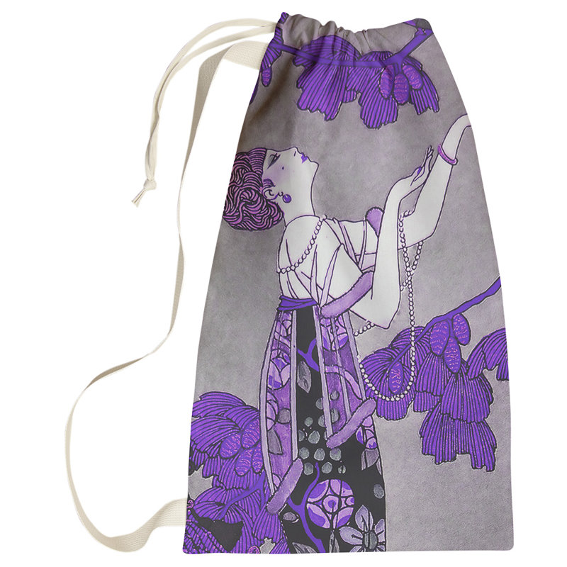 Simsbury Fabric Laundry Bag with Handles, Small ( 64" H x 20" W x 1.5" D), Purple