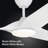 Gossamer 60'' Indoor Ceiling Fan with Light and Remote, Ceiling Fan with LED Light Kit, Modern 3-Blade Design, Quiet 6-Speed DC Motor - Matte White-89481475-89481597