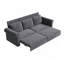 Canapé Chesterfield, canapé-lit gigogne de 93,7 po, canapé-lit convertible en velours 3 en 1 avec garniture cloutée et accoudoirs roulés, canapé-lit multifonctionnel pour le salon, la chambre à coucher, gris