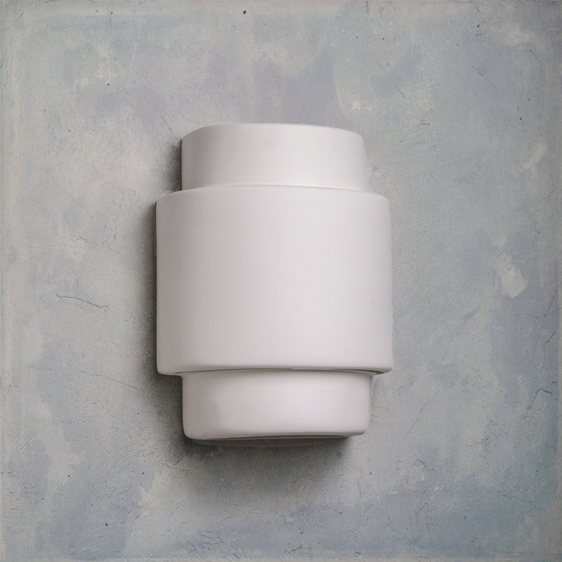 Applique murale Chiyeko en céramique, ampoule DEL incluse, Blanc, H 13,5 po x l 10 po x P 6 po