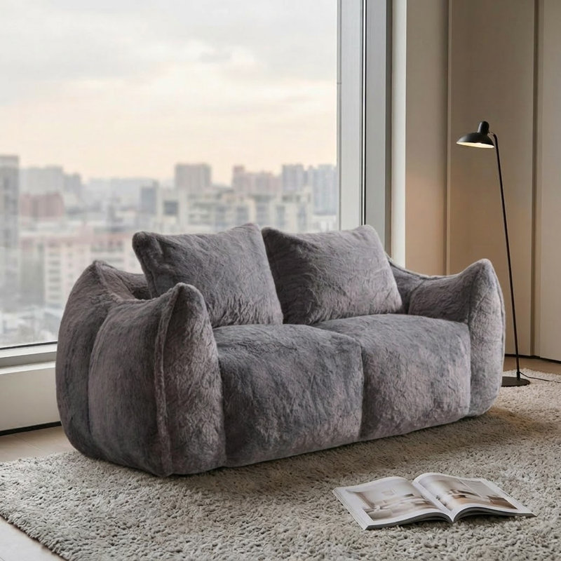 Causeuse moderne surdimensionnée avec fauteuil à billes, fauteuil moelleux moelleux avec coussins pour le salon et la chambre à coucher