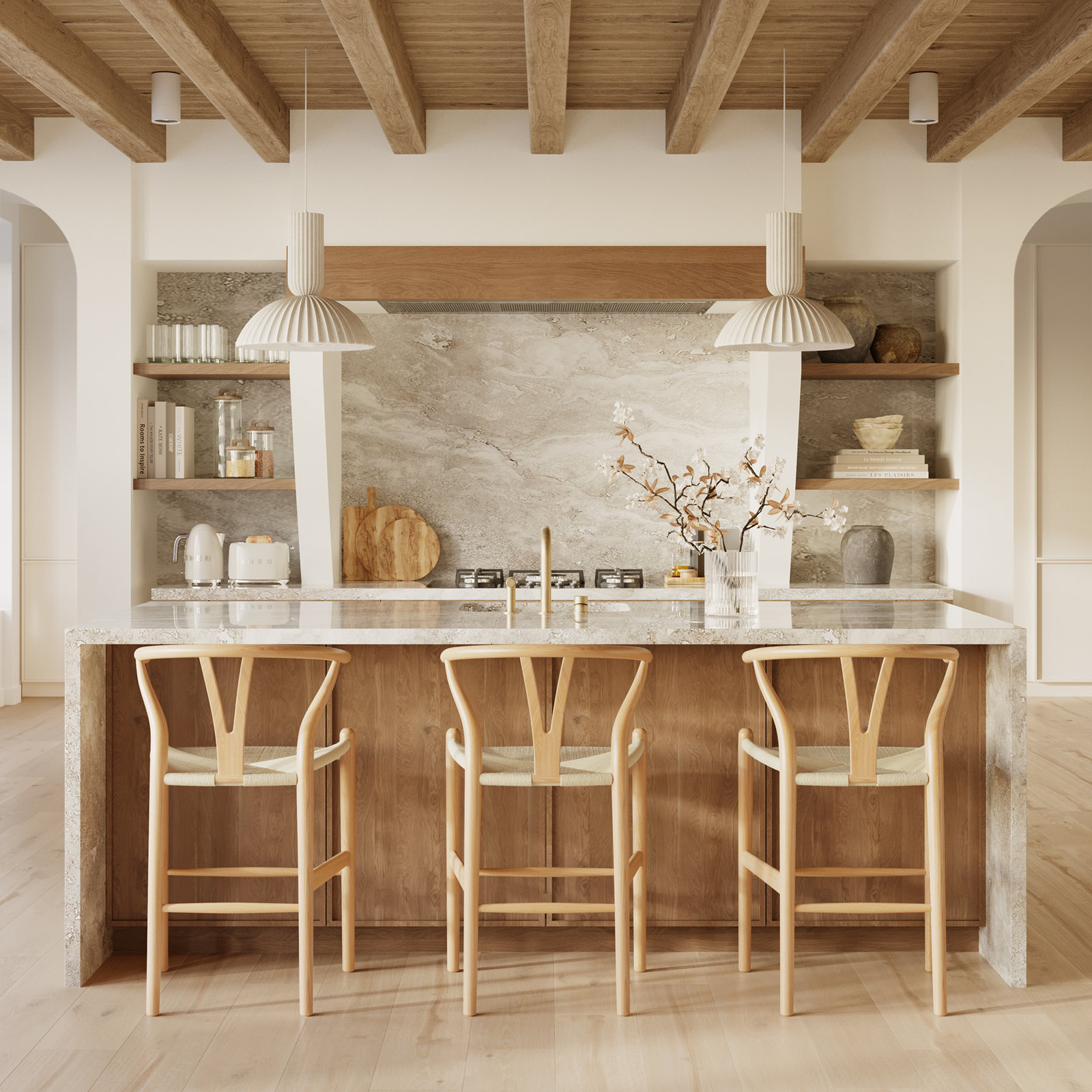 24" Bar Stool, Natural