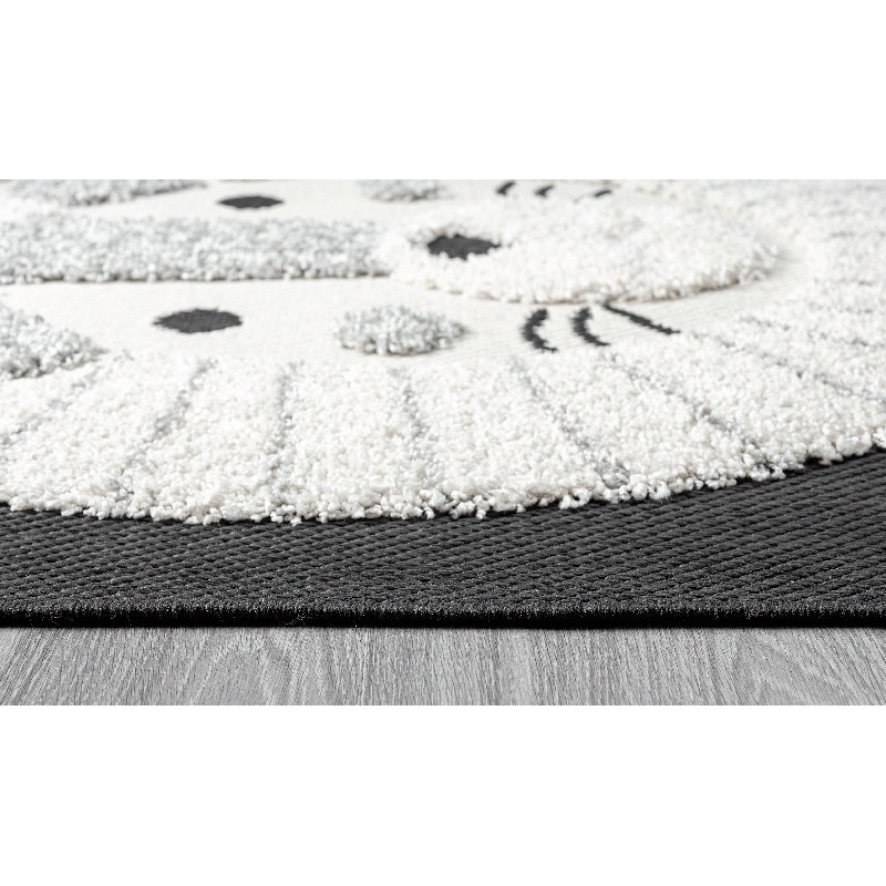 Power Loom White/Black Rug, Rectangle 120 x 170cm