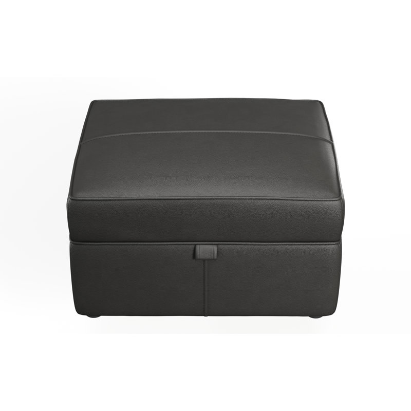 Marylin Wide Rectangle Footstool Ottoman with Storage, Raven