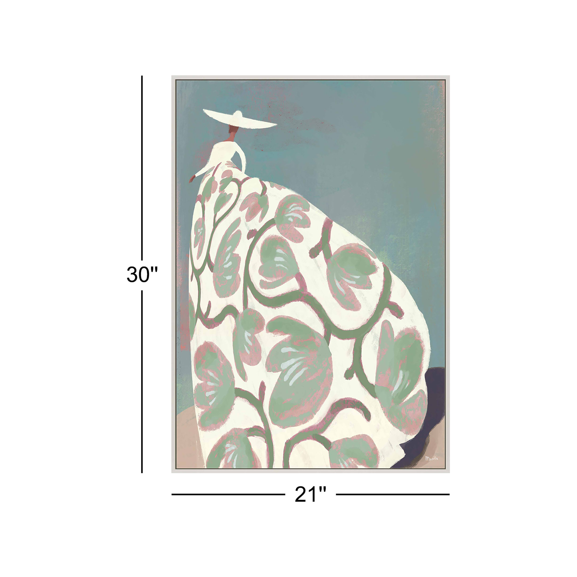 Beach Day by Marco Marella For Studio M, White Canvas Framed, 30" H x 21" W