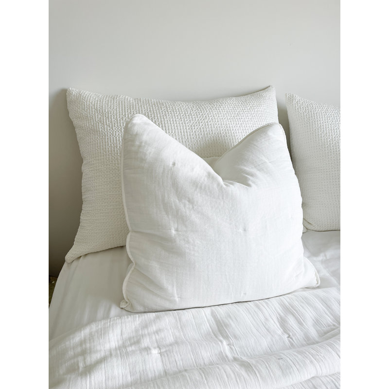 Housse et insert de coussin en coton, Bas, Blanc