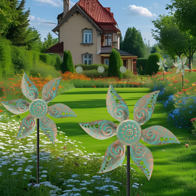 Outdoor Small Iron Windmill 2 Pack