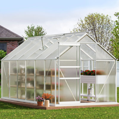 6'W X 4/6/8/10/12'D Heavy-duty Walk-in Hobby Greenhouse