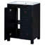 Petit ensemble de meuble-lavabo de style rétro 24 po x 18 po x 34 po Savill avec lavabo en céramique, 2 portes à fermeture en douceur