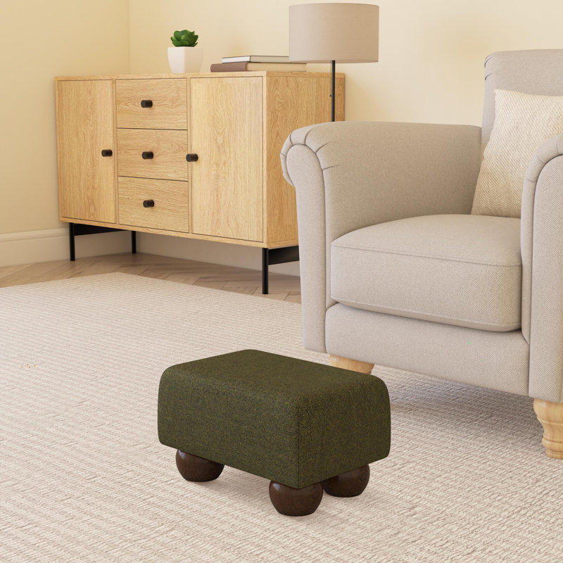 Manufactured Wood Accent Stool, Poz, Mahogany Wood, Cyprus Green