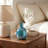 Opaline 5" Iridescent Blue Glass Bud Vase For Small Flowers-2110221270
