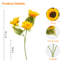 Tournesols artificiels à 3 têtes Salcedo (ensemble de 6)-337492576