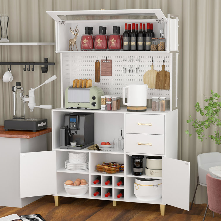 Joybos® Metal Kitchen Pantry Storage Cabinet with DIY Pegboard Wall
