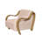 Curva Luxe Boucle Accent Chair with Beige Upholstery and Natural Wood Arms, Mid-Century Modern Lounge Chair-1440418710-1434636303