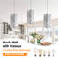 Ensemble de 3 lampes suspendues en cristal modernes réglables pour îlot de cuisine, salle à manger et salon au fini chromé-90162573-90162563