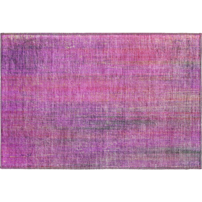 Tapis rond lavable à la machine de qualité supérieure lilas 8 pi x 8 pi Cerrito AMF552