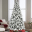 Arbre de Noël 7,5 pi floqué avec 400 lumières DEL colorées avec boule G45, arbre réaliste articulé en PE + PVC + aiguille dure avec fil mémoire, 10 modes d'éclairage, interrupteur au pied et support en métal stable-1788240680