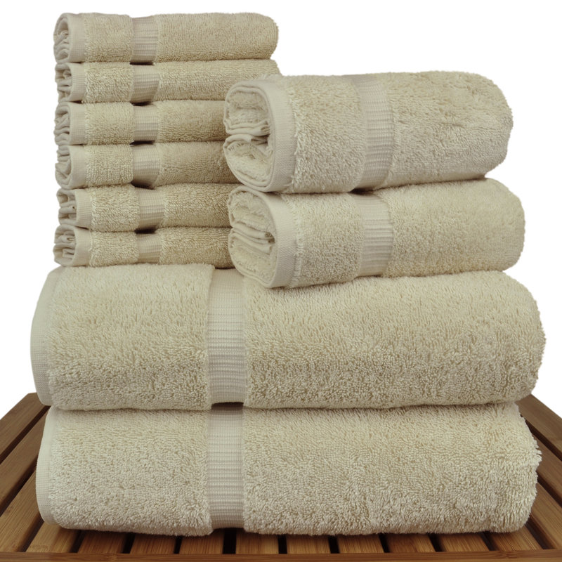 Ensemble de serviettes 100% coton 10 pièces Orchid, Beige