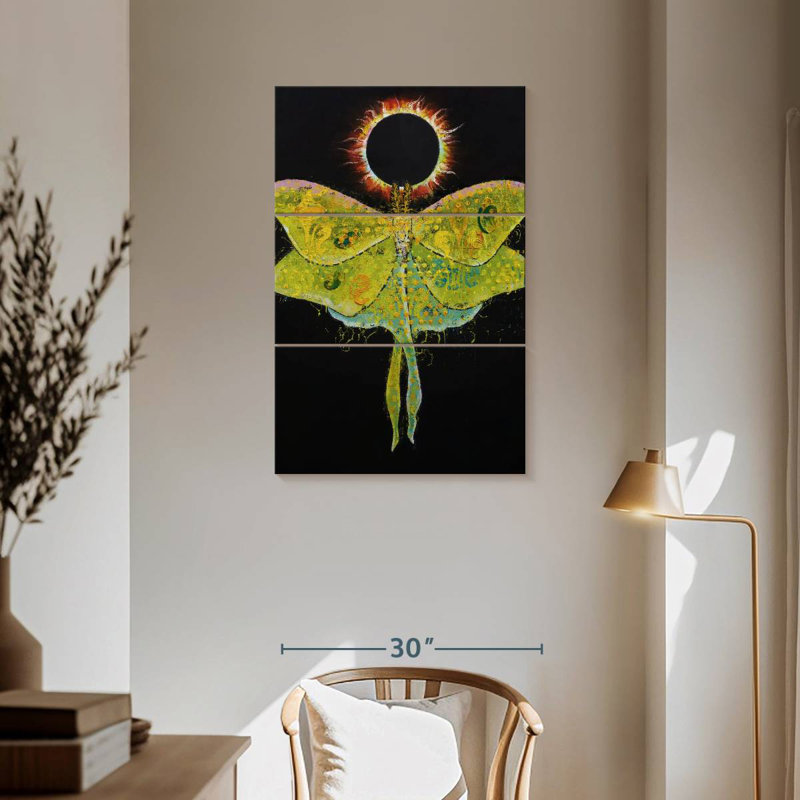 Brampt Luna Moth Eclipse, 57" H x 36" W