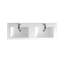 Meuble-lavabo double 60 po avec comptoir en pierre blanc brillant, 3 tiroirs, 2 portes, moderne-1710483600