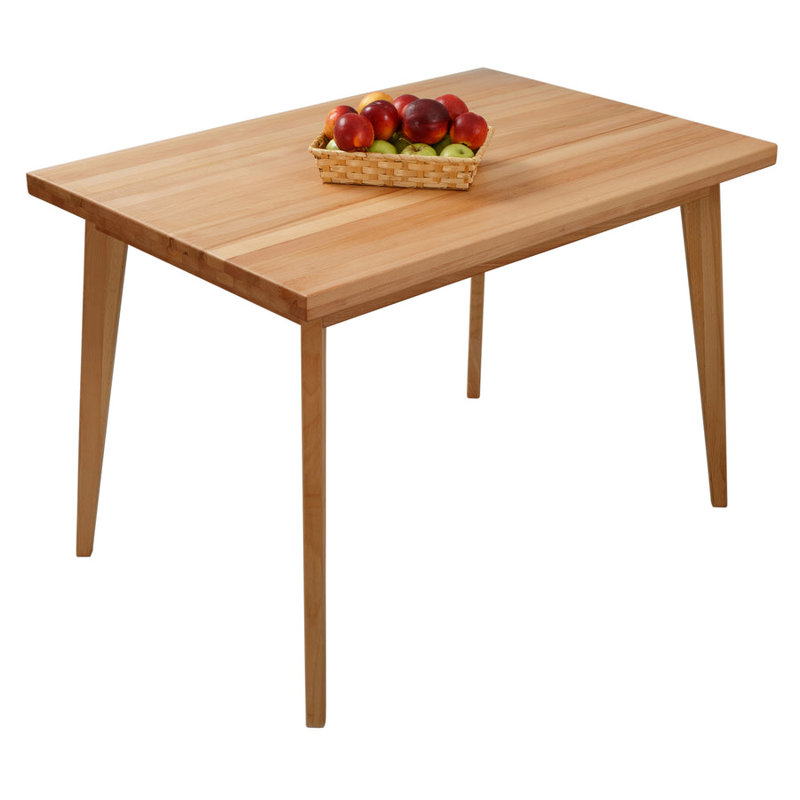 Rosalie solid wood dining table, 75cm H x 110cm L x 75cm W, Beech Heartwood