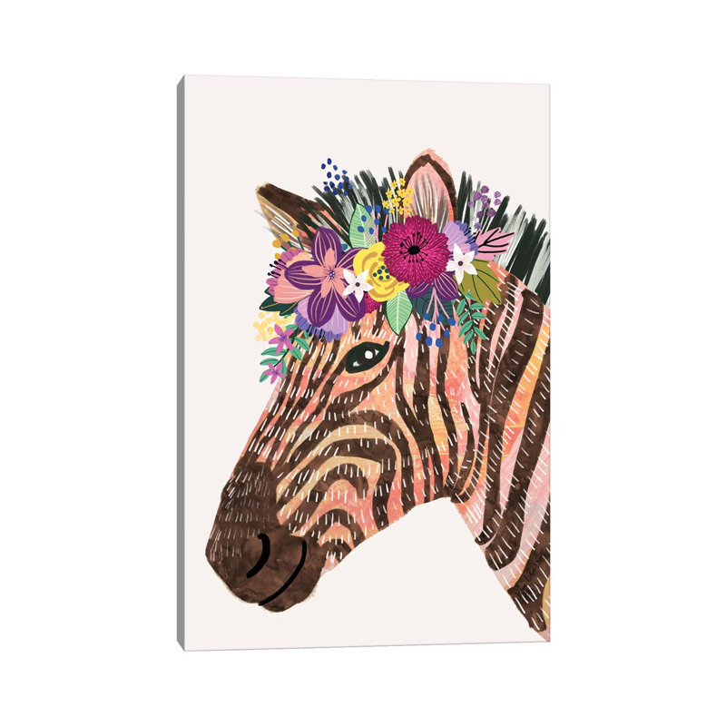 Zebra by Mia Charro - Wrapped Canvas Gallery-Wrapped Canvas Giclée, 66.04 cm H x 45.72 cm W x 3.175 cm D