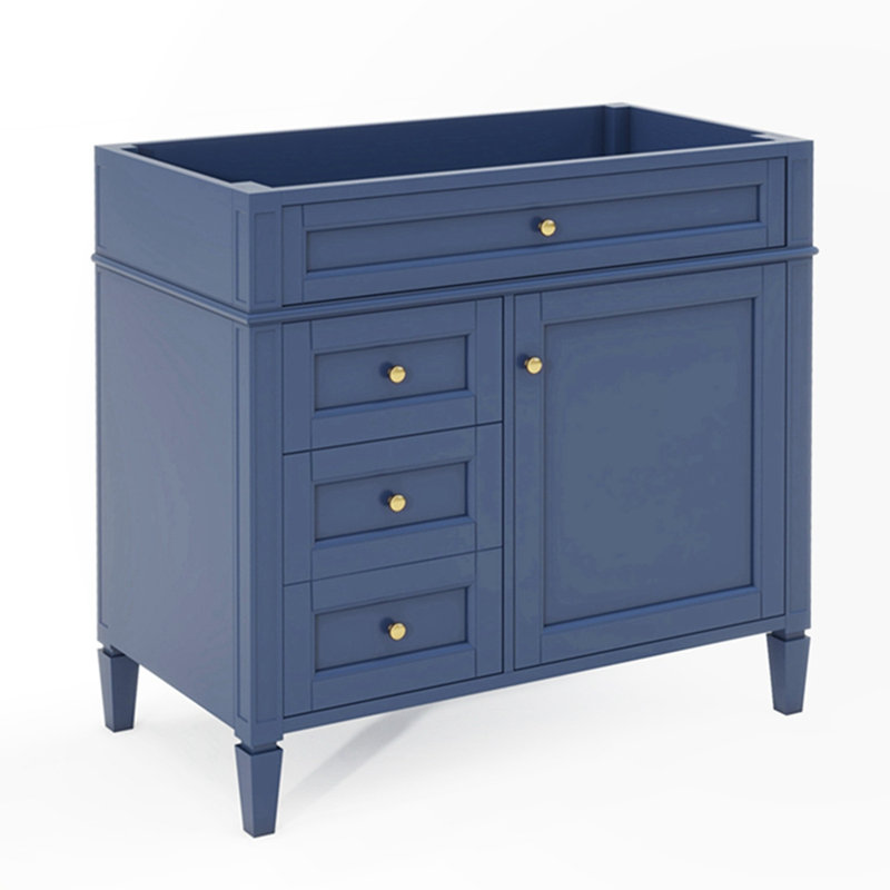 Meuble-lavabo de salle de bain sans lavabo supérieur, Bleu