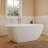 Fslefay 59'' Freestanding Bathtub Solid Surface Deep Soaking Tubs