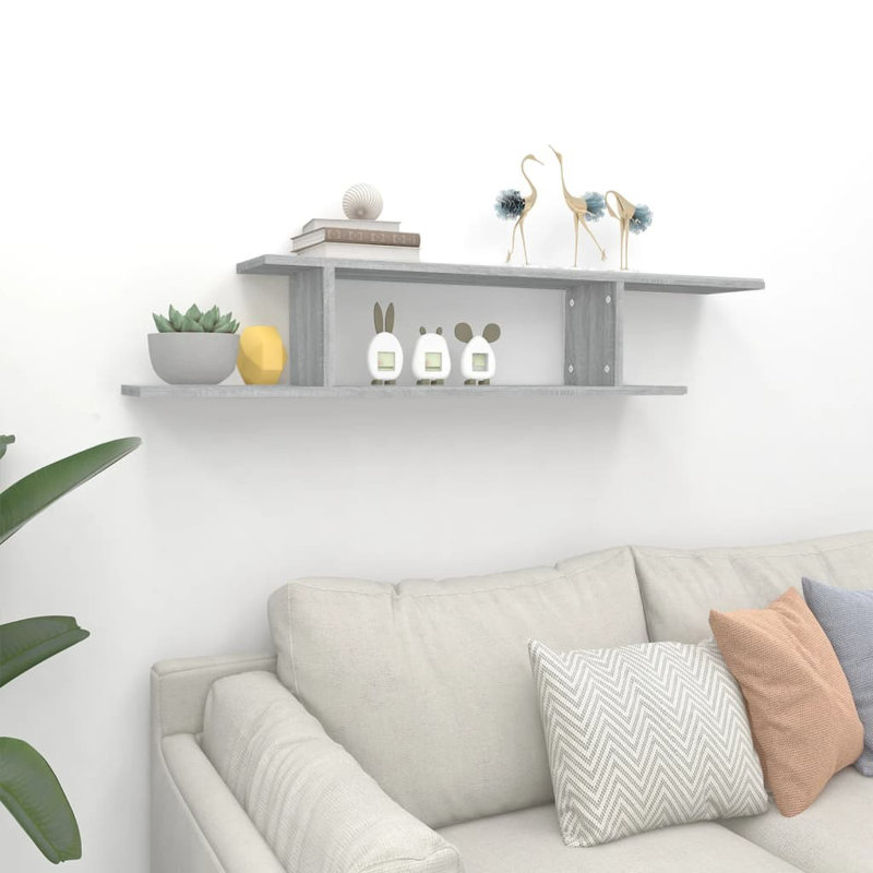 Aydeliz Unfinished Cube Shelf with Fireplace Included, Grey Sonoma