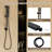 Thermostatic Flush Ceiling Mounted Complete Shower System With LED Lights, Body Jets And Slide Bar-107364901