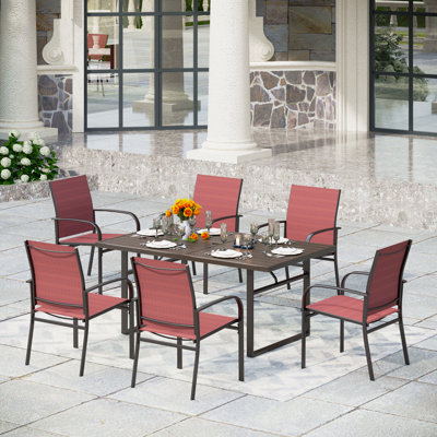 Sutiya 6 - Person Patio Dining Set with Rectangular Table